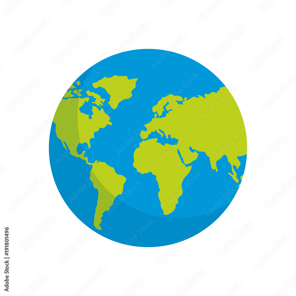 Naklejka premium earth planet world globe map icon vector illustration