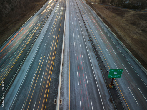 Aerial of New Jersey Roads Traffic 