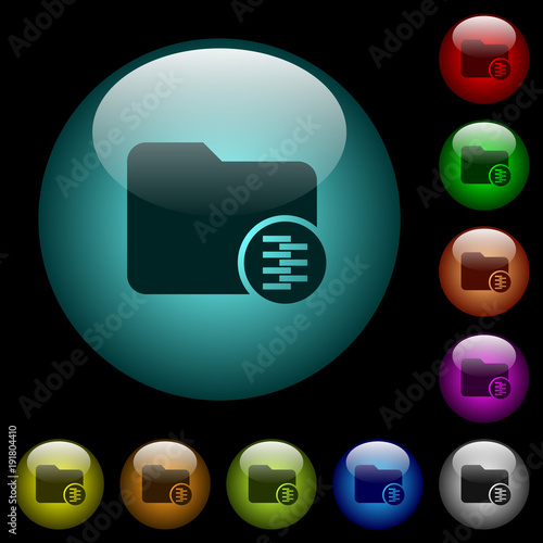 Compressed directory icons in color illuminated glass buttons