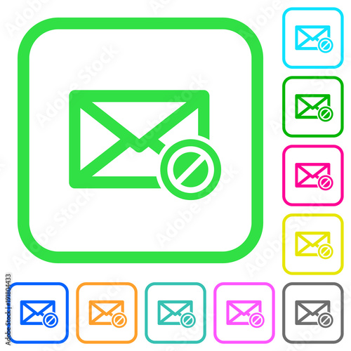 Forbidden mail vivid colored flat icons