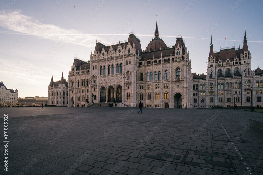Newly renovated Budapest Parliament in Kossuth Square, Hungar