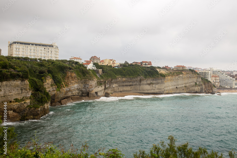 Cliffs in Biarritz, France