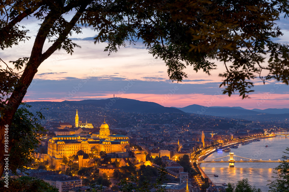 Budapest Castle at Sunset, Hungary