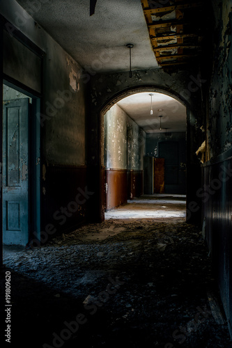 Arched Opening in Hallway - Abandoned Knox County Infirmary - Ohio
