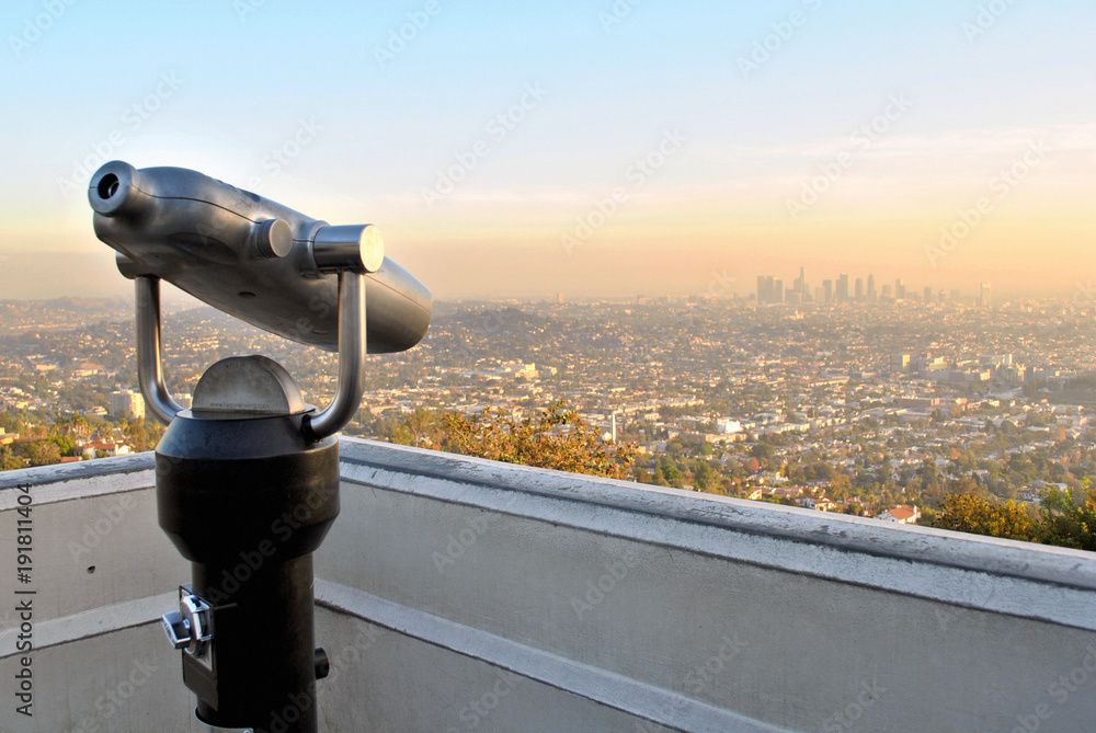 Los Angeles Skyline with Binoculars