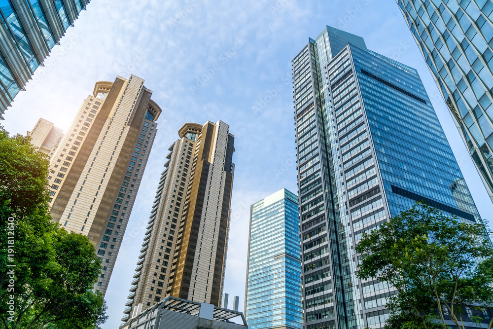 Urban building skyscrapers in Shanghai Financial District Urban building skyscrapers in Shanghai Financial District
