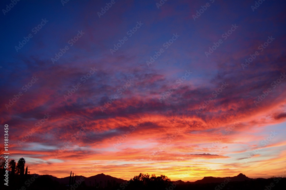 Sunset Tucson Arizona Colorful Beautiful