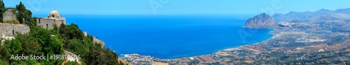 Tyrrhenian coastline from Erice, Sicily, Italy