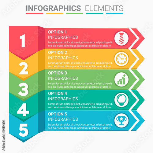 INFOGRAPHICS element abstract modern design the numbers top five template