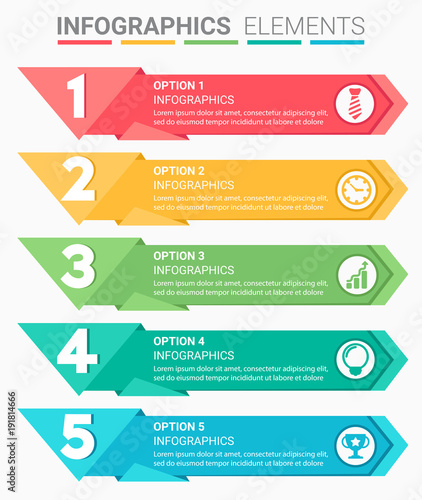 INFOGRAPHICS element abstract modern design the numbers top five template