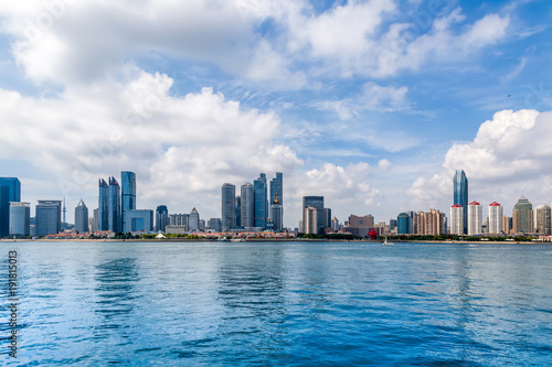 Qingdao s beautiful coastline and skyline of architectural landscape