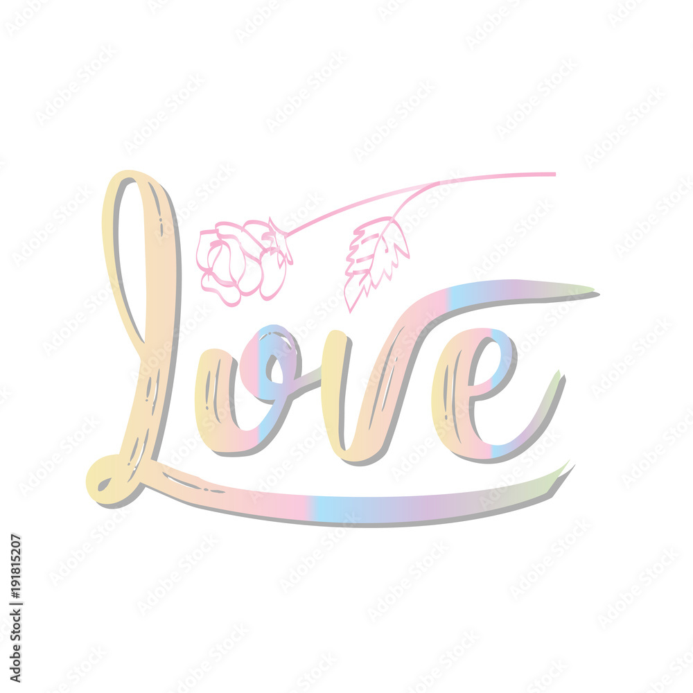 Love lettering. Valentine holiday card Love lettering. Valentine holiday card