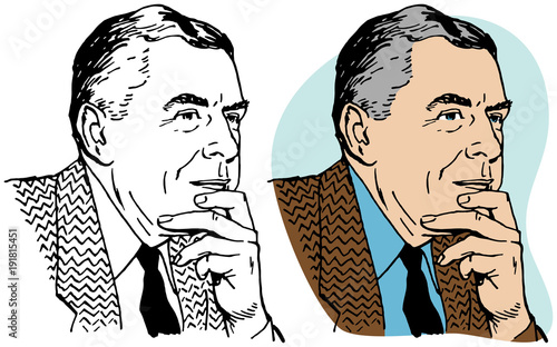 A mature businessman lost in thought. 