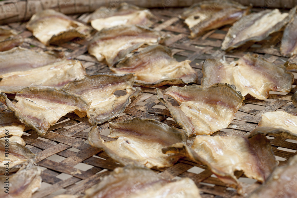 Dried Salted fish the outdoor.