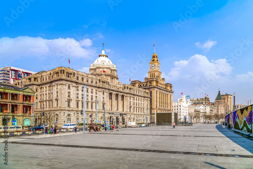 Rivers and old buildings in the Bund, Shanghai