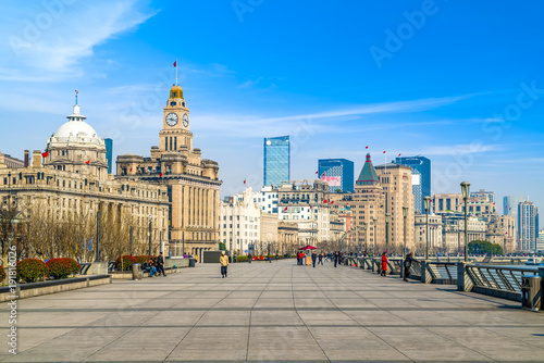 Rivers and old buildings in the Bund, Shanghai