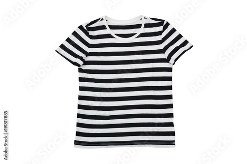 isolated striped t-shirt  on white background photo