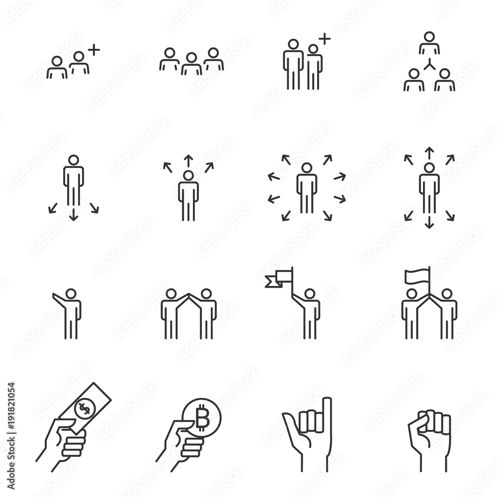 business people icons , meeting communication , work group team line vector business people icons , meeting communication , work group team line vector