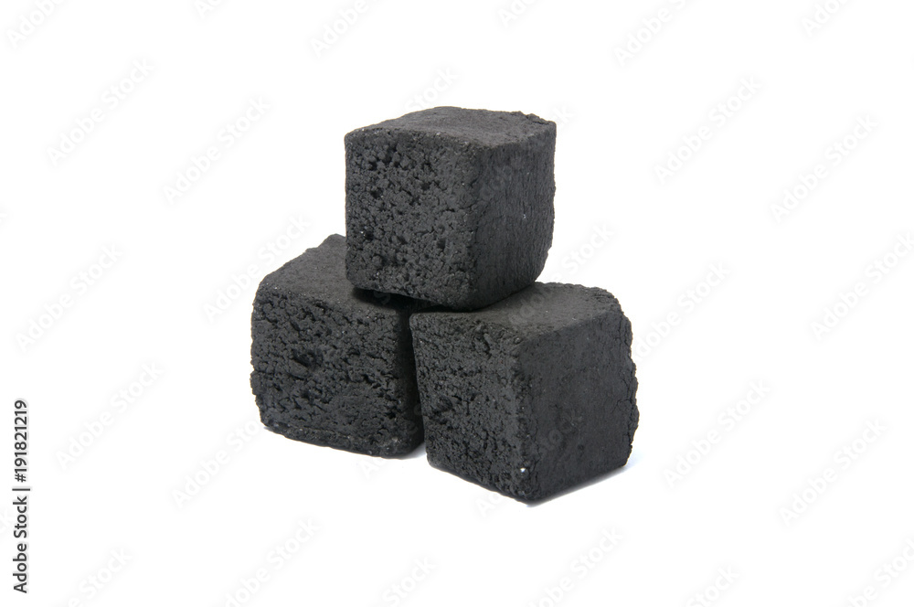 coal block isolated on the white coal block isolated on the white