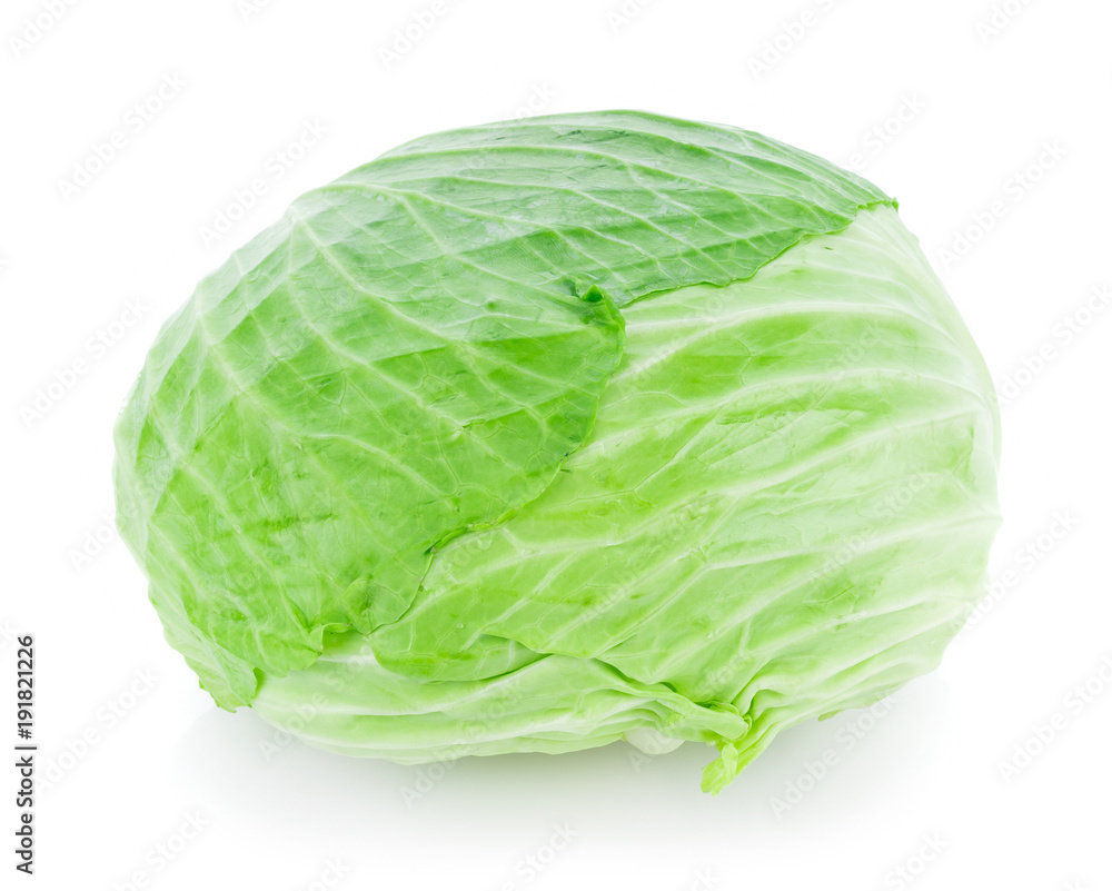 Green cabbage isolated on white background Green cabbage isolated on white background