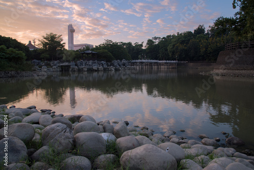 Blue Hour at Golden Lion Lake in Kaohsiung, Taiwan