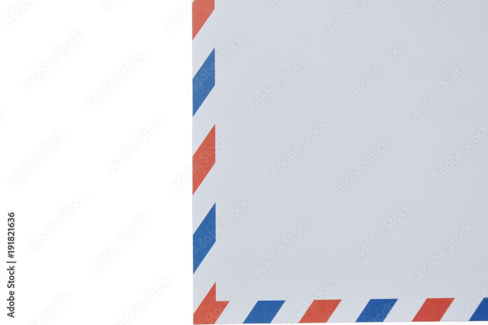 envelope with red and blue on border in white background envelope with red and blue on border in white background