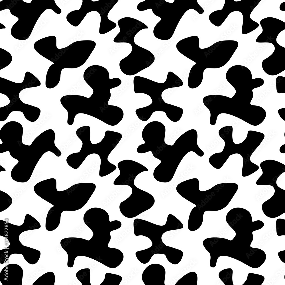 Abstract print animal in black and white seamless pattern