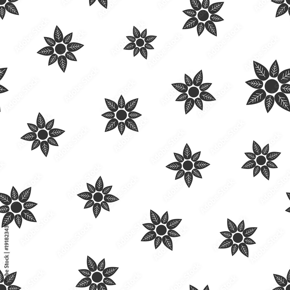 Flower seamless pattern background icon. Flat vector illustration. Flower sign symbol pattern. Flower seamless pattern background icon. Flat vector illustration. Flower sign symbol pattern.