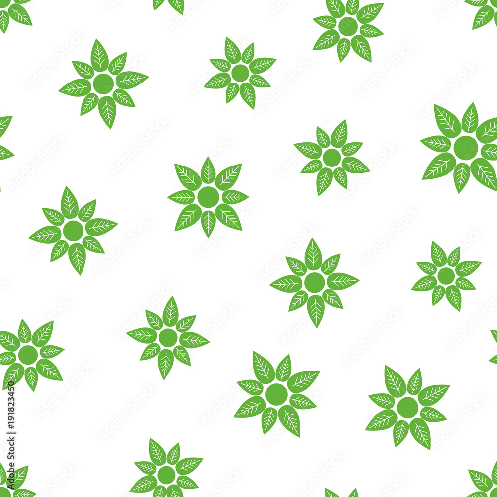 Fototapeta premium Flower seamless pattern background icon. Flat vector illustration. Flower sign symbol pattern.