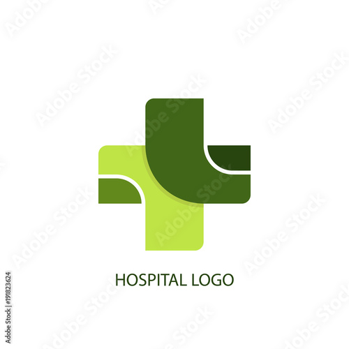 the green cross with curve corner and little shade is suitable for your healthy company