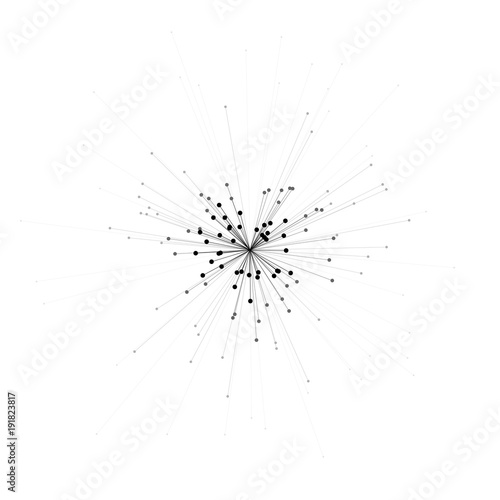 Abstract 3d illustration of molecule model isolated on white background. Science or medical pattern with molecule  atom. Abstract geometric template for brochure  flyer  report   banner  infographics.