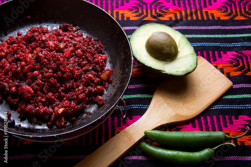 Mexican chorizo and avocado