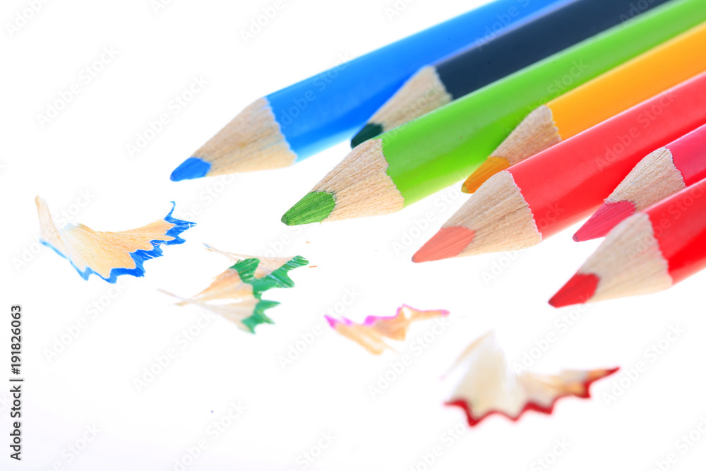 Color pencil, close-up shot