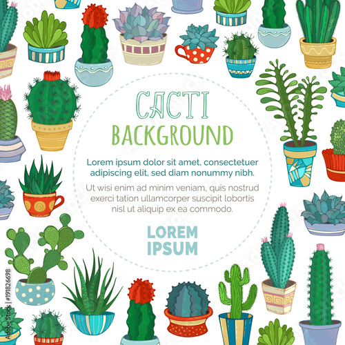 Vector cacti background.