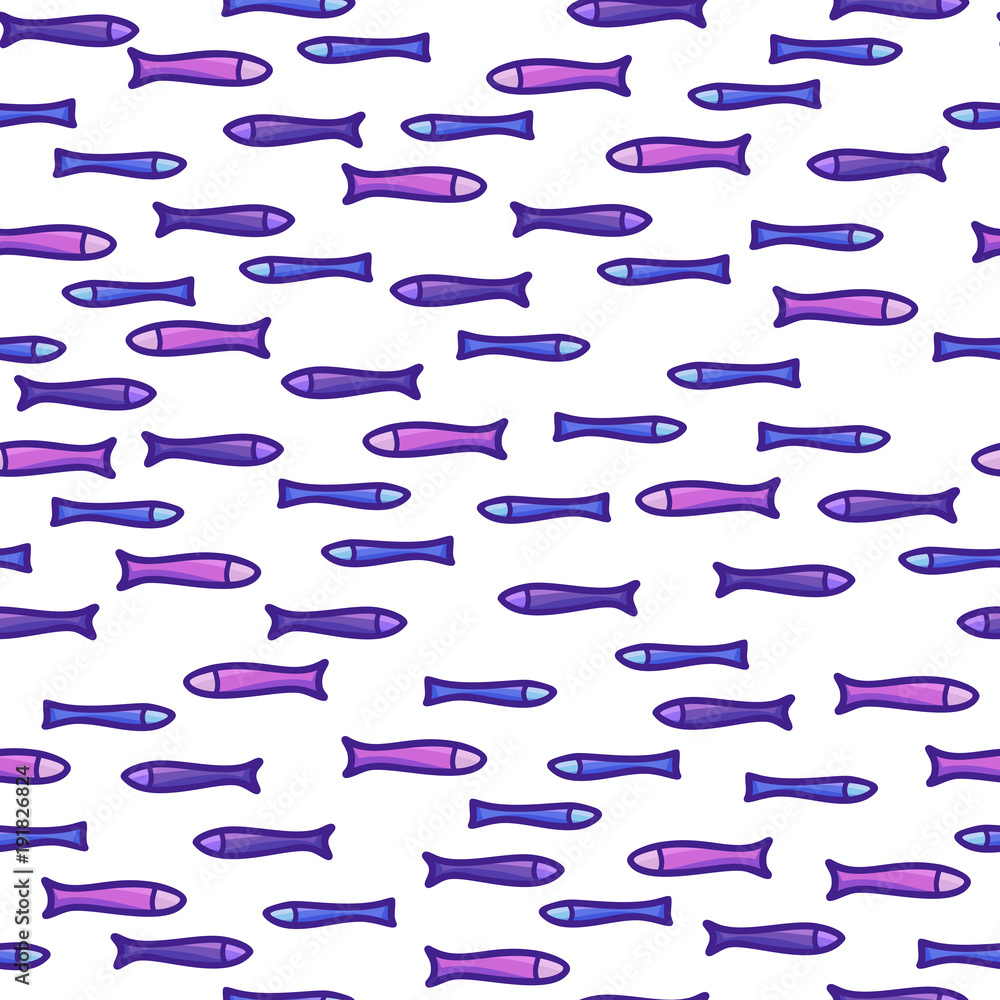 Vector seamless sardines pattern.