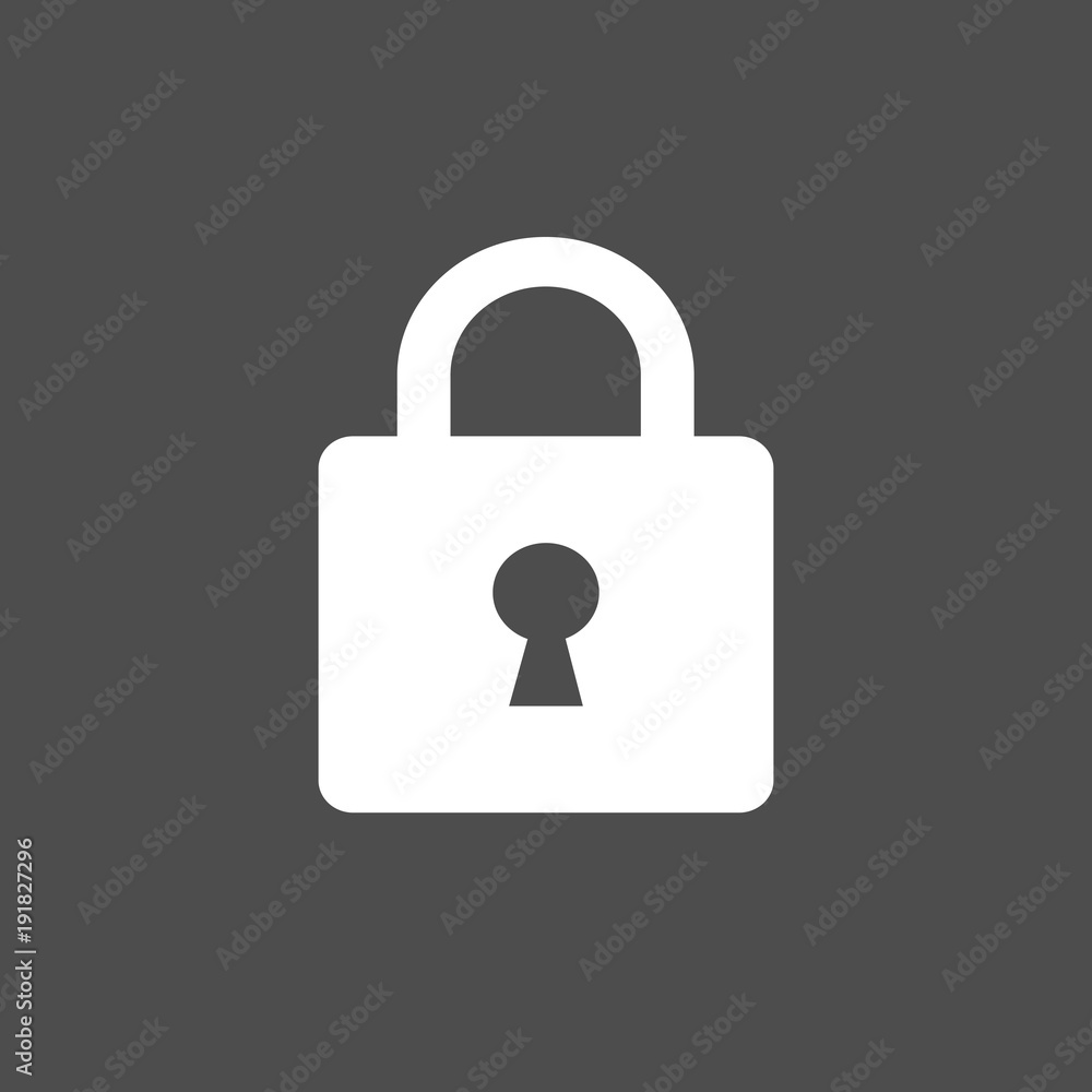 Lock icon. Padlock sign. Vector illustration. Flat design. Lock icon. Padlock sign. Vector illustration. Flat design.