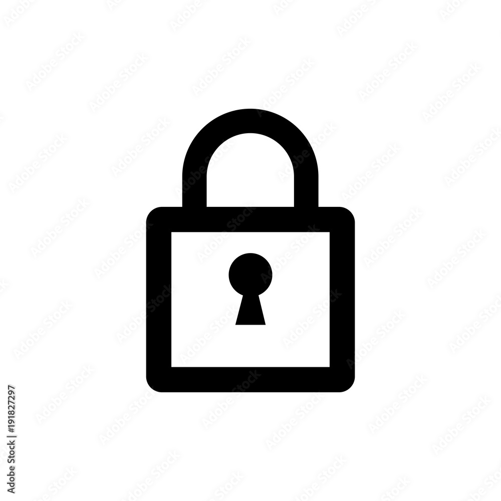 Lock icon. Padlock sign. Close. Vector illustration. Flat design. Lock icon. Padlock sign. Close. Vector illustration. Flat design.