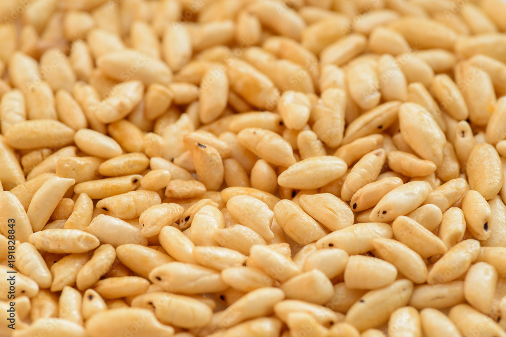 Puffed rice closeup - texture background. Puffed rice closeup - texture background.
