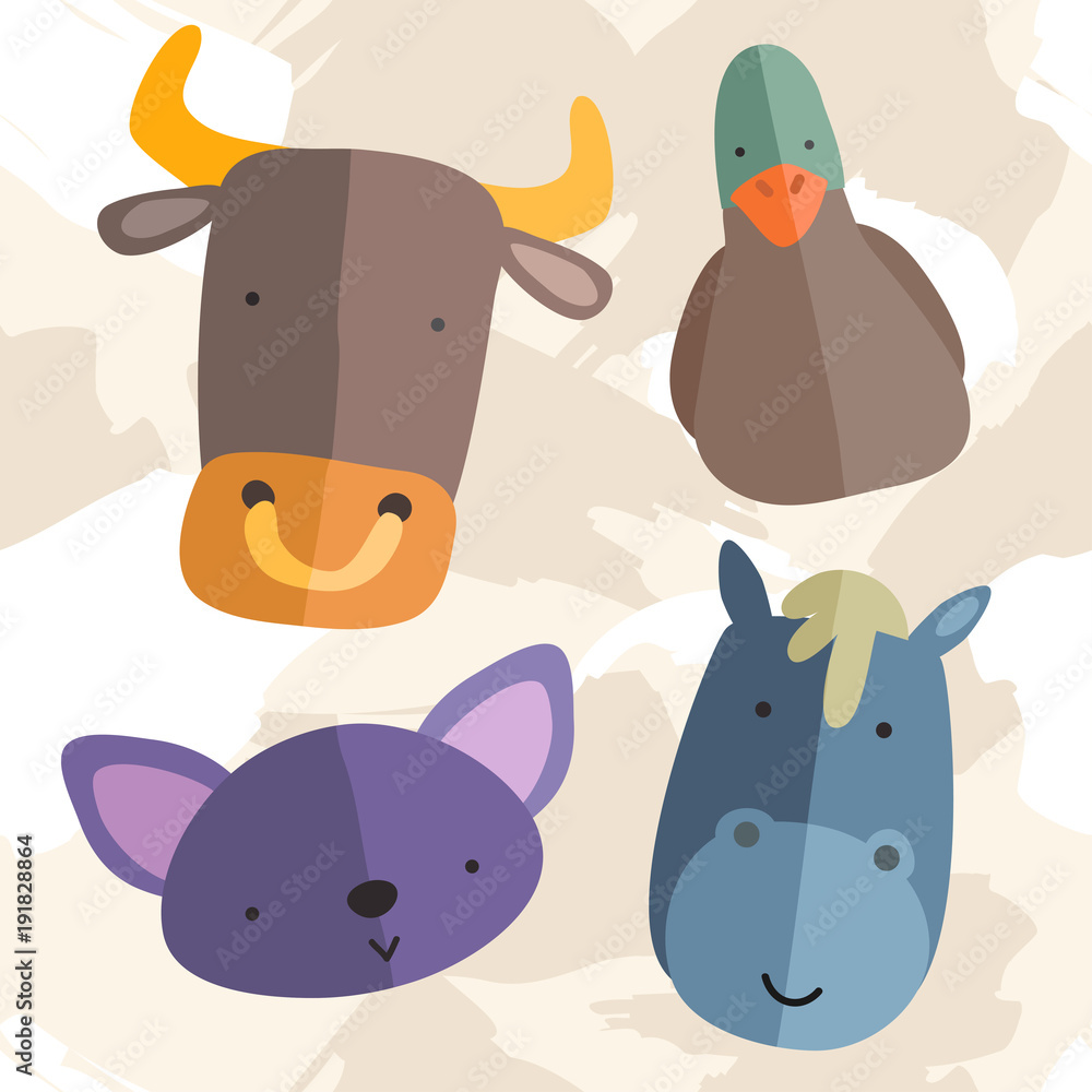 Set of Adorable Baby Animals : Vector Illustration Set of Adorable Baby Animals : Vector Illustration