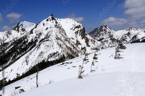 Gongendake mountains in Southern Alps, Yamanashi, Nagano, Japan