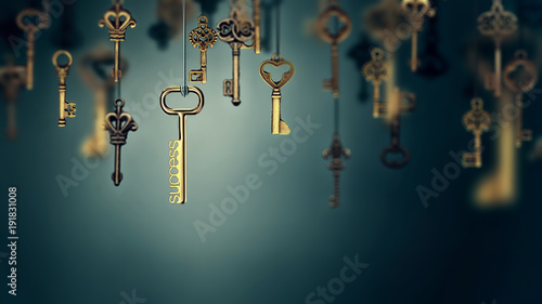 onceptual image with hanging keys photo