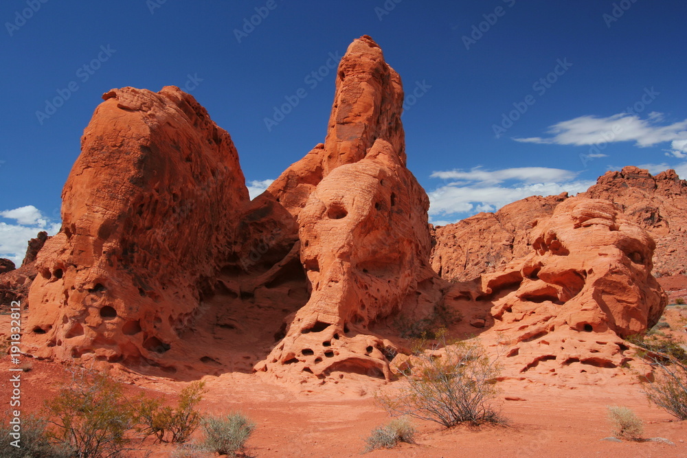 Rock formation in Valley of Fire State Park in Nevada in the USA
