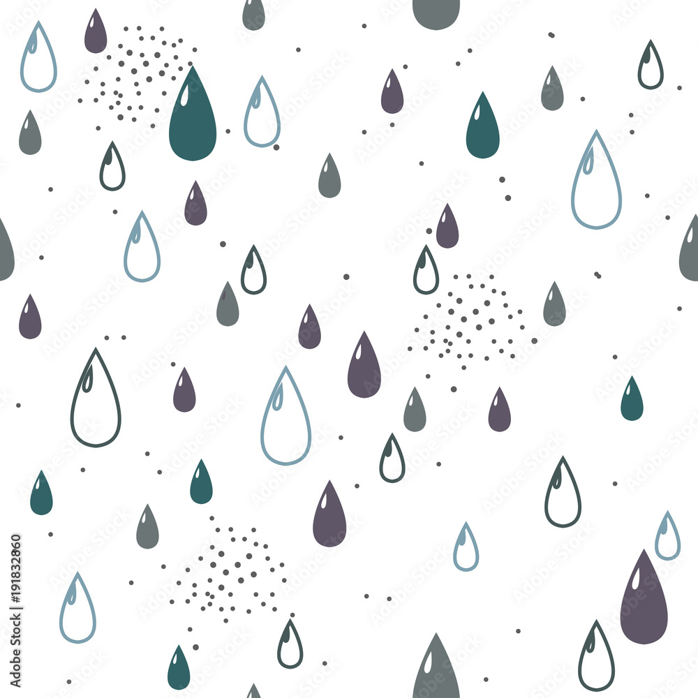 Raindrops seamless pattern. Vector illustration. Raindrops seamless pattern. Vector illustration.
