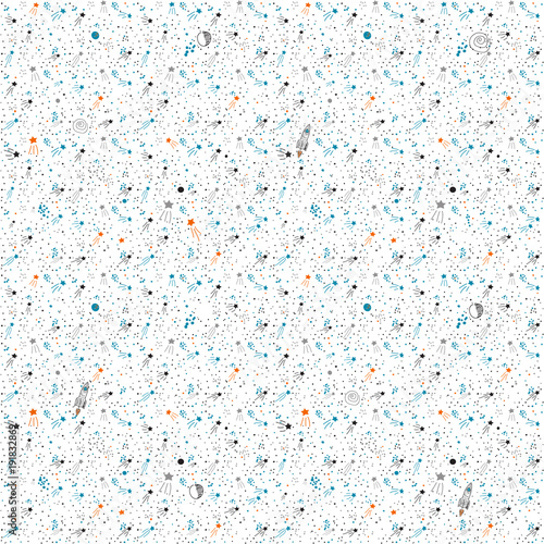 Space theme seamless pattern.