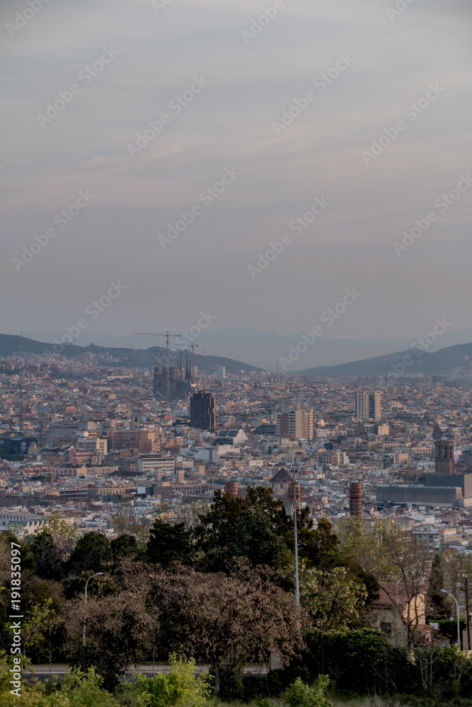 views of Barcelona from Montjuic