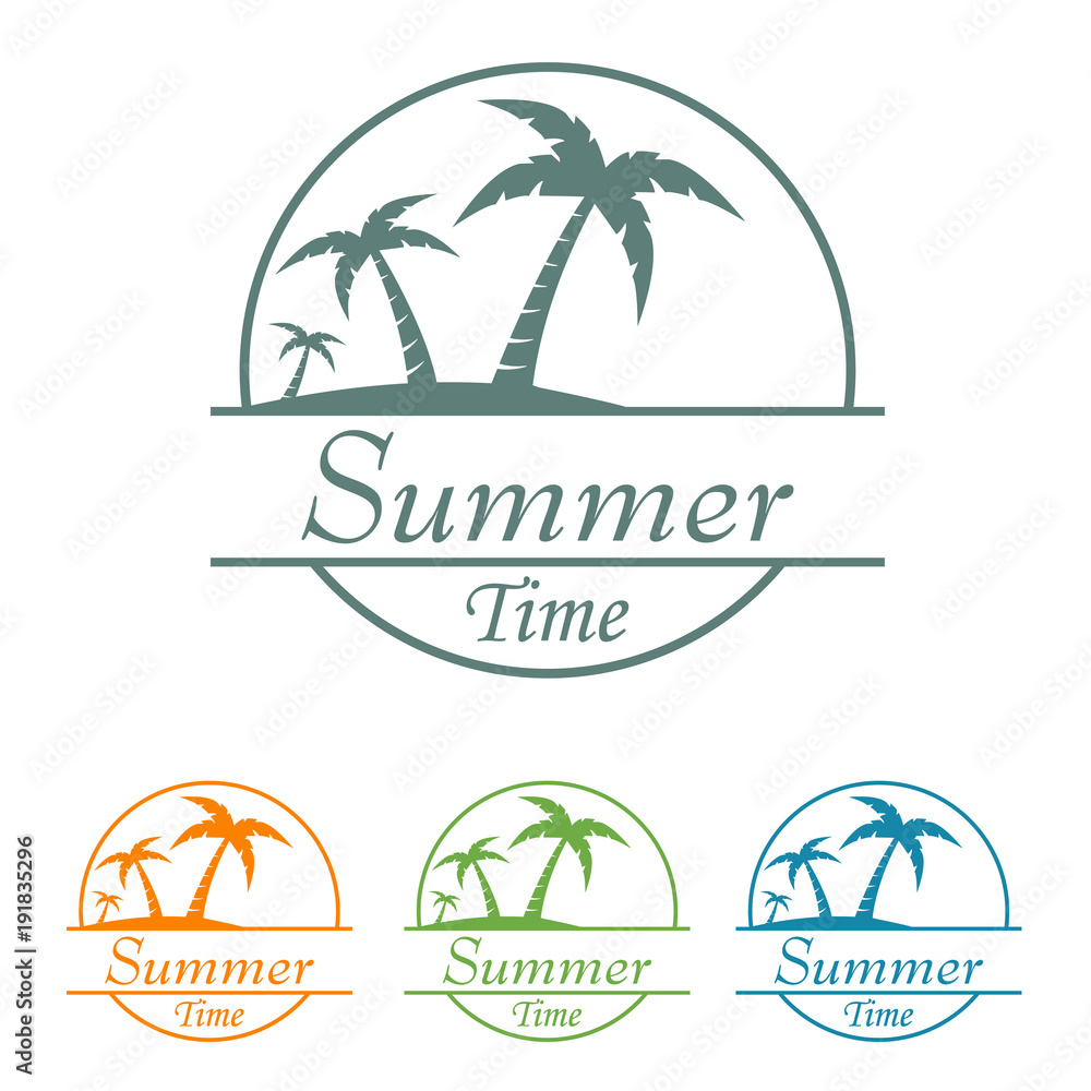 Icono plano Summer Time en varios colores