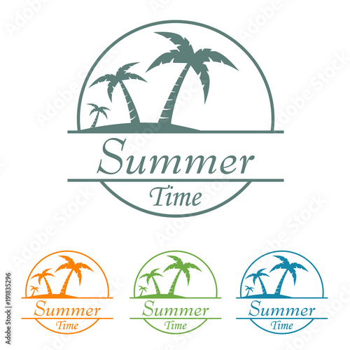 Icono plano Summer Time en varios colores