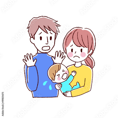 赤ちゃんと親のイラスト