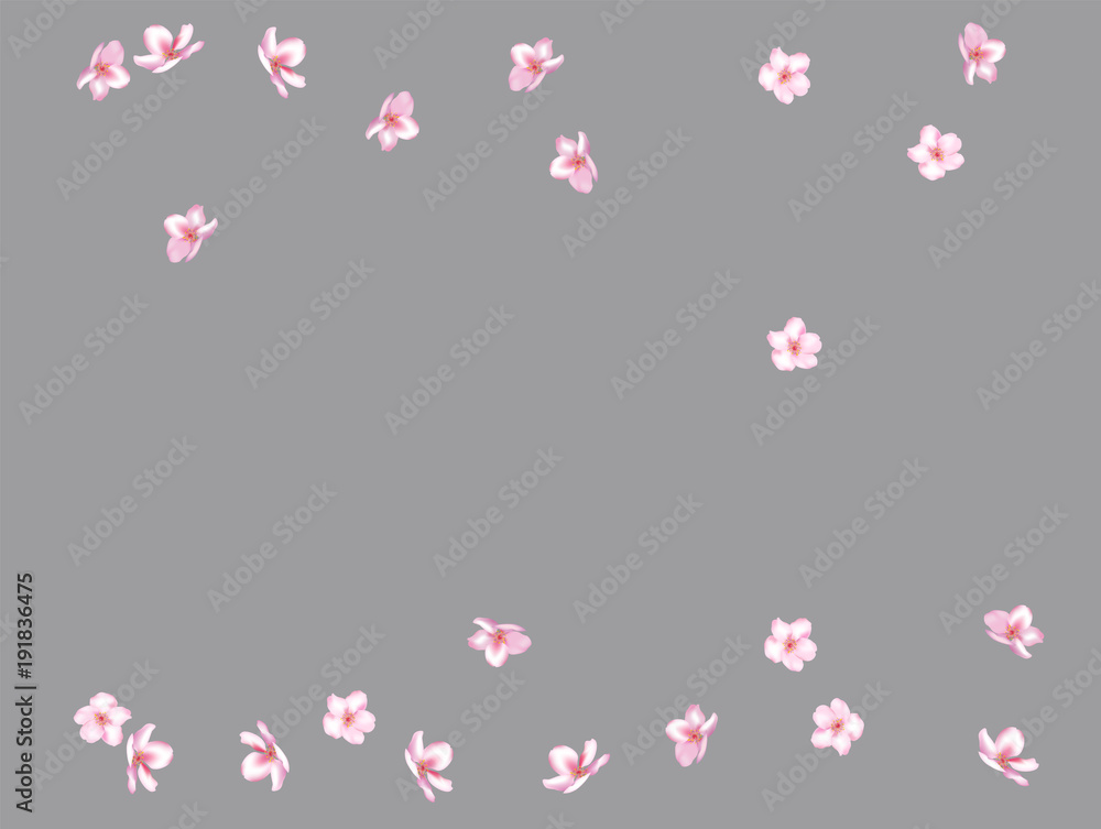 Pink Cherry Blossom Vector Confetti. Holiday Wedding Birthday Decoration Realistic Pink Cherry Blossom Confetti. Spring Apple, Sakura or Apricot Blooming Showering. Light Magic Flying Petals Design.
