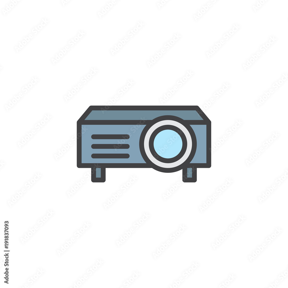 Presentation digital projector filled outline icon, line vector sign, linear colorful pictogram isolated on white. Symbol, logo illustration. Pixel perfect vector graphics Presentation digital projector filled outline icon, line vector sign, linear colorful pictogram isolated on white. Symbol, logo illustration. Pixel perfect vector graphics